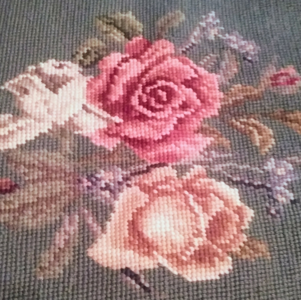 Vintage needlepoint panel